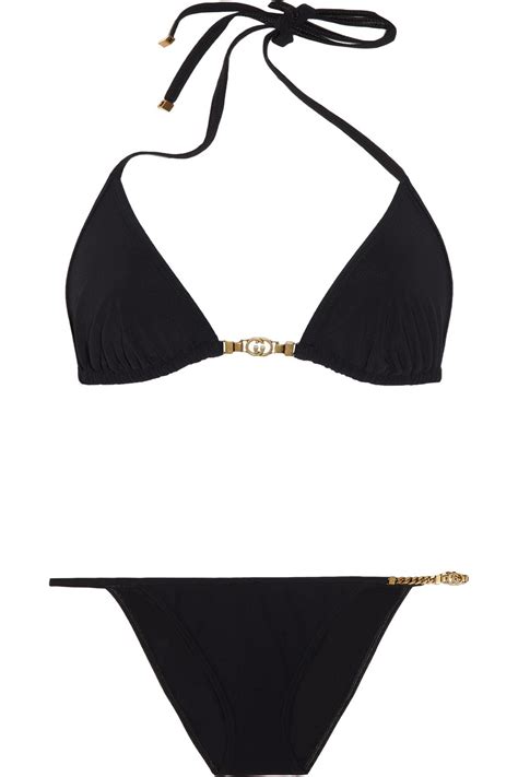 gucci chain bikini|black gucci swimsuit.